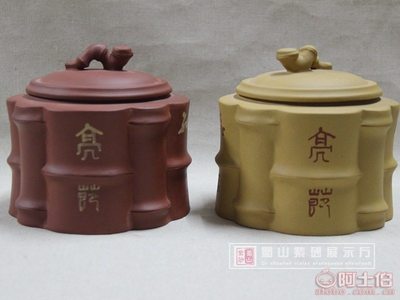 【蜀山紫砂厂家供应清水泥四方节节高茶叶罐高档会所茶馆专用茶叶罐】宜兴市蜀山石粉厂 - 产品库